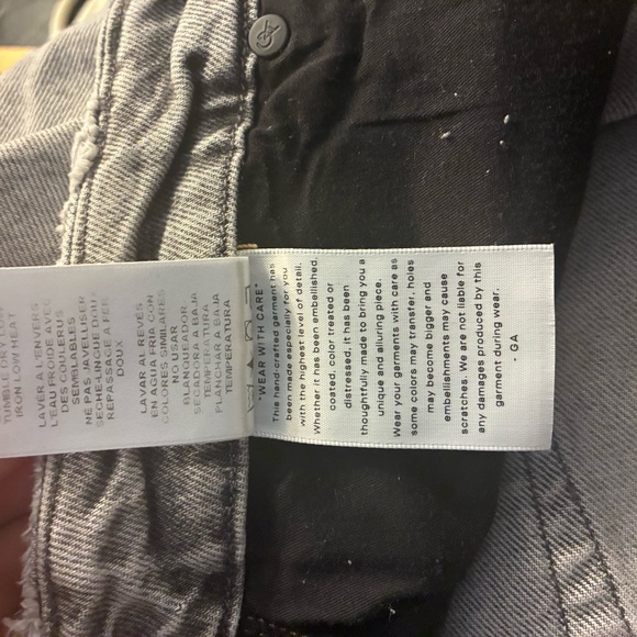 Good American Good Boy gray distressed high rise straight leg jeans Size 8/29 - Picture 9 of 10